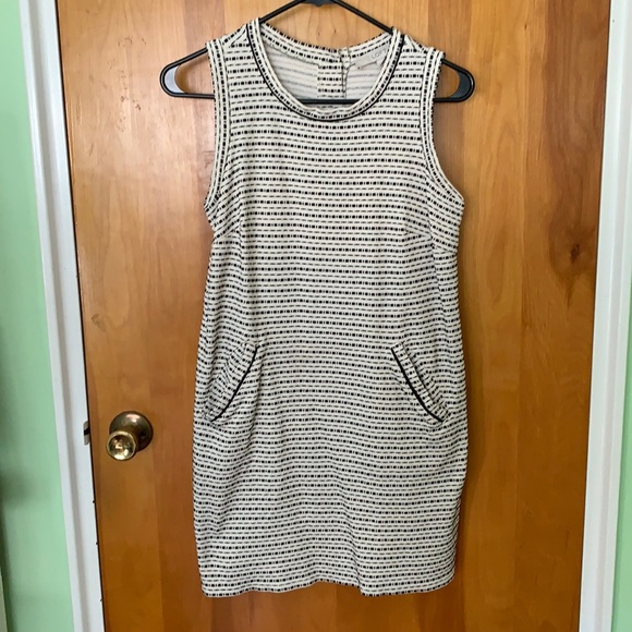 Loft Petite Black and White Sleeveless Dress - Picture 1 of 10